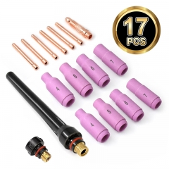 19 PCs TIG aluminum bus TIG return cut kit fit SR wp-17 V 26 TIG welding torch accessories consumables