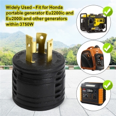 Generator RV Adapter ETL Listed NEMA L5-30P Twist-Lock Power Plug to TT-30R Ready Outlet 120V 30-Amp 3750-Watt 3-Prong Generator Adapter