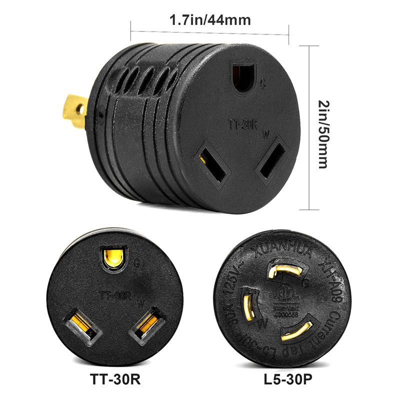 Generator RV Adapter ETL Listed NEMA L5-30P Twist-Lock Power Plug to TT 120v 30a Twist Lock Extension Cord