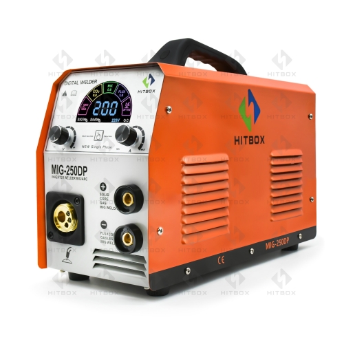 HITBOX Semi-automatic Aluminum Welding Machine Mig Welder MIG250DP 220V Pulse Mig 3 In 1 Inverter Weld Technology