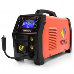 HITBOX 4 in 1 Aluminum MIG Welder, 200Amp 110V/220V Smart Control IGBT DC Inverter TIG Welder + MMA Stick Mix Gases Gasless Flux Solid Core Wire Welding Machine